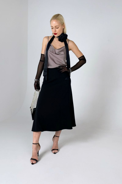 Миди юбка из струящейся вискозы с молнией и мягкой подкладкой HELEN BIRCH U034а - фото 1