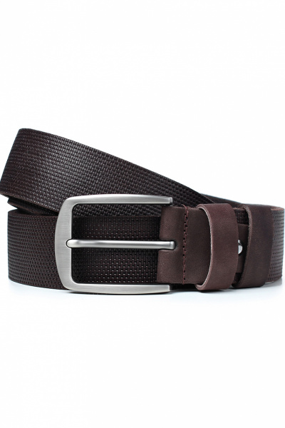 Ремень из натуральной кожи в обрезку, с тиснением и пряжкой Galanteya 2922.22с1227к45 3р коричневый - фото 2