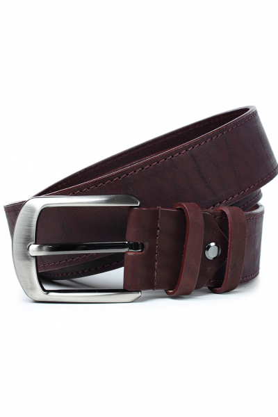 Ремень из натуральной кожи красный, с обработкой краев и двумя шлевками Galanteya 59318.22с782к45 2р бордо_т. - фото 2