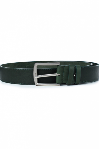 Ремень из натуральной кожи зеленый в обрезку с пряжкой на запряжнике Galanteya 59418.22с2409к45 3р зеленый - фото 1