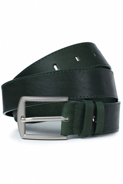 Ремень из натуральной кожи зеленый в обрезку с пряжкой на запряжнике Galanteya 59418.22с2409к45 3р зеленый - фото 2