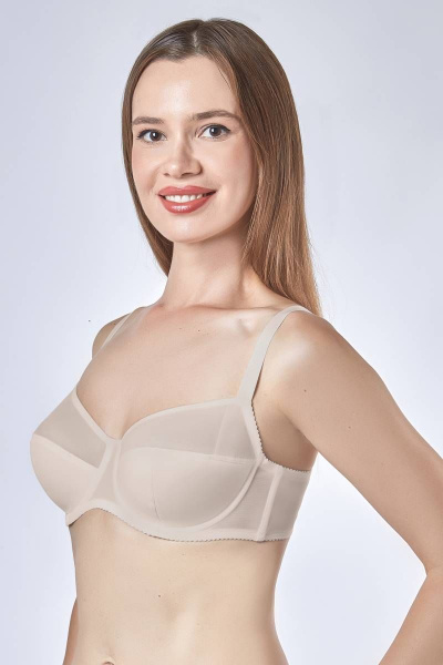 Бюстгальтер трикотажный бежевый для повседневной носки Verally 2123-1 серебристый пион - фото 3