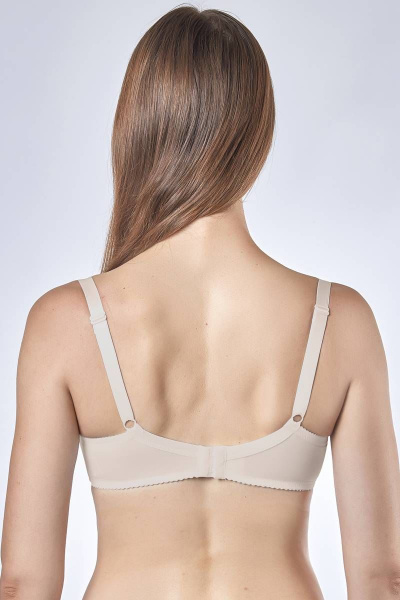 Бюстгальтер трикотажный бежевый для повседневной носки Verally 2123-1 серебристый пион - фото 2