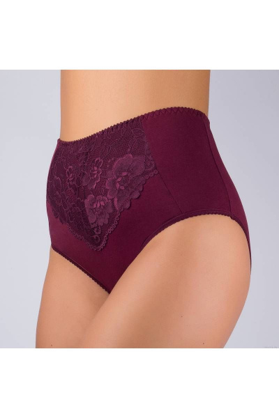 Трусы из хлопкового трикотажа с двойной отделкой Verally 1093-2 бургунд - фото 3
