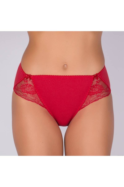 Трусы из хлопкового трикотажа с кружевной отделкой Verally 150-3 красный - фото 1