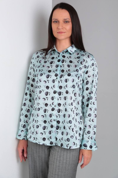 Рубашка свободного силуэта с длинным рукавом и воротником-стойкой Ma Vie М614-1 - фото 1