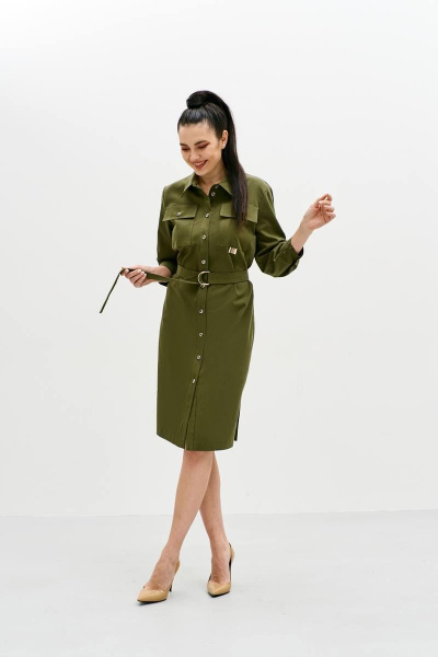 Платье Твой имидж 1549 хаки - фото 3