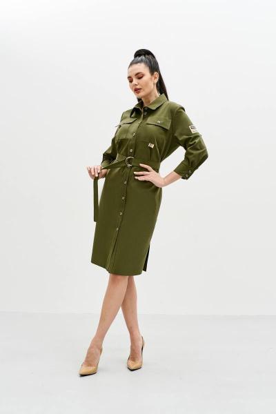Платье Твой имидж 1549 хаки - фото 2