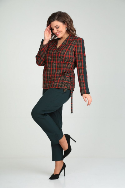 Брюки, жакет Mubliz 018 красная_клетка - фото 3