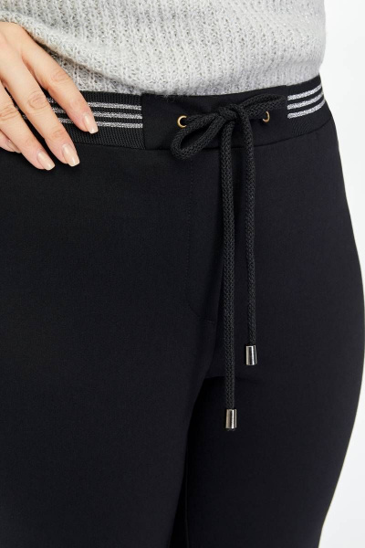 Черные брюки из трикотажа на резинке, демисезон, комфорт Gold Style 2519 - фото 5