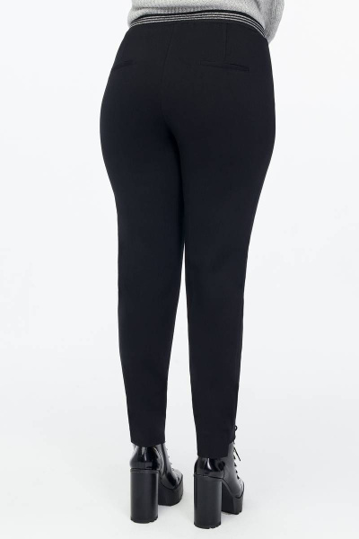 Черные брюки из трикотажа на резинке, демисезон, комфорт Gold Style 2519 - фото 4