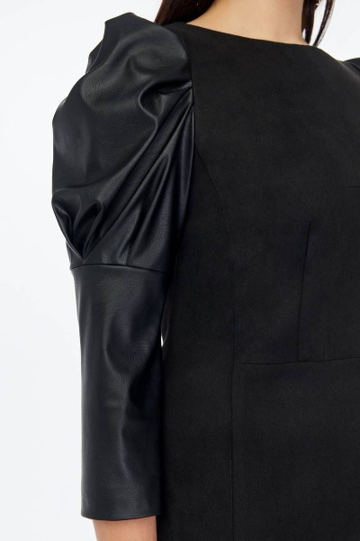 Замшевая платье с кожаными рукавами для повседневной носки Gold Style 2525 - фото 4