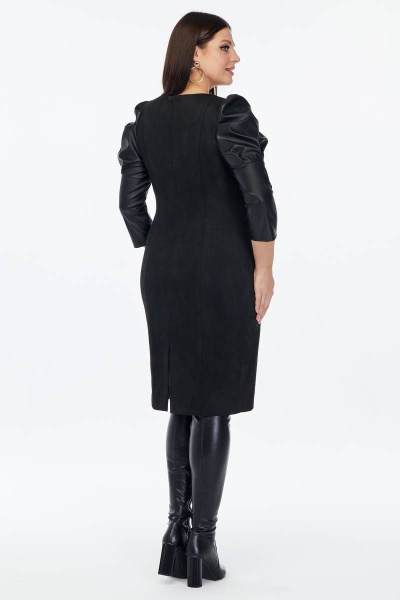 Замшевая платье с кожаными рукавами для повседневной носки Gold Style 2525 - фото 3