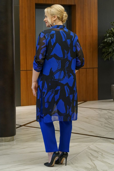 Блуза, брюки, кардиган Alani Collection 1849 василек - фото 6