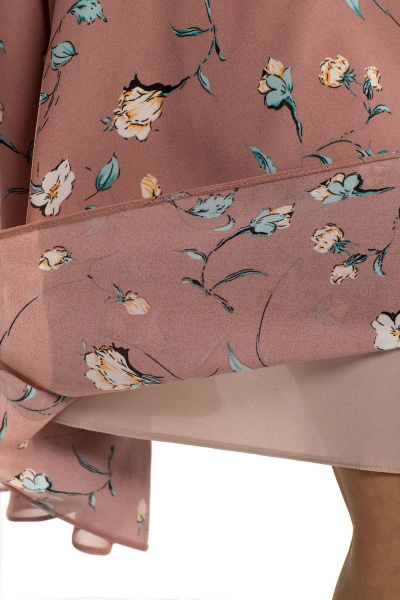 Платье из шифона и текстиля с талиевыми вытачками Golden Valley 4708 розовый - фото 6