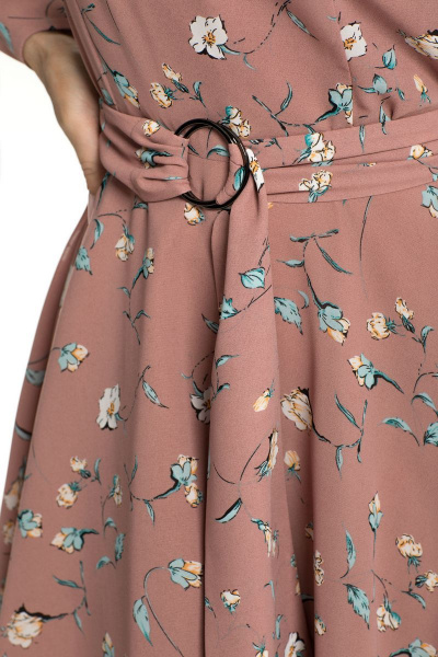 Платье из шифона и текстиля с талиевыми вытачками Golden Valley 4708 розовый - фото 5