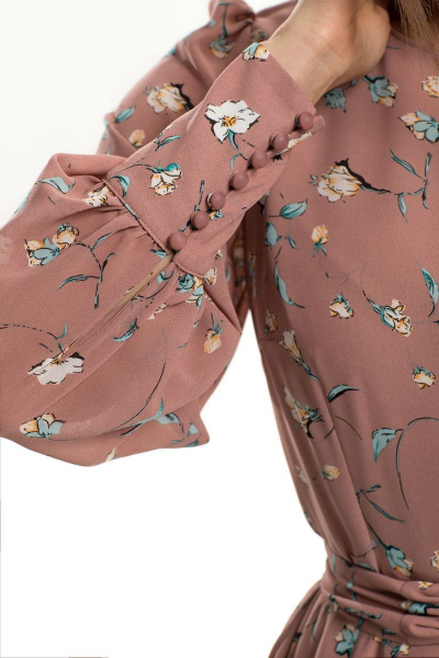 Платье из шифона и текстиля с талиевыми вытачками Golden Valley 4708 розовый - фото 4