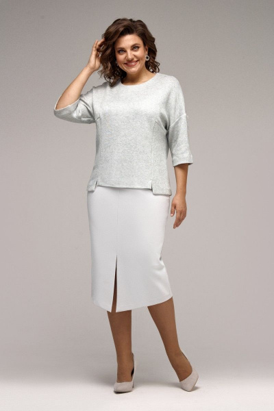 Джемпер, юбка IVA 1307 серый - фото 3