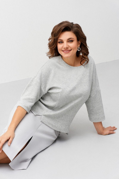 Джемпер, юбка IVA 1307 серый - фото 6