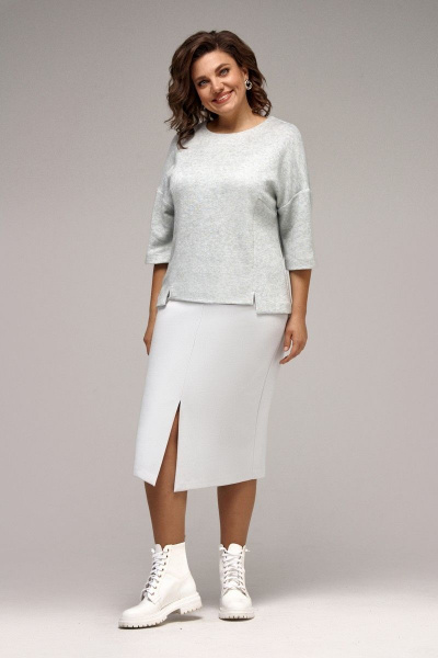 Джемпер, юбка IVA 1307 серый - фото 1