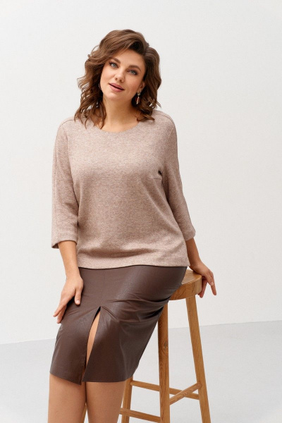 Джемпер, юбка IVA 1427 коричневый - фото 6