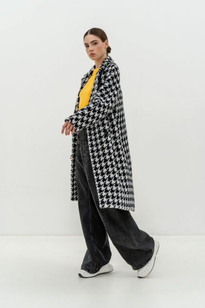 Пальто демисезонное из пальтовой ткани на каждый день Elema 1-12208-1-170 принт - фото 3