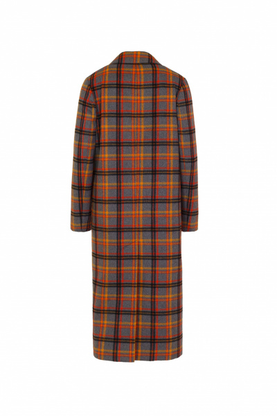 Пальто демисезонное на пуговицах из шерсти и пальтовой ткани Elema 1-12745-1-164 коралловая_клетка - фото 3