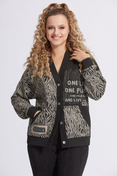 Кардиган AVE RARA 2118 черно-бежевый - фото 1