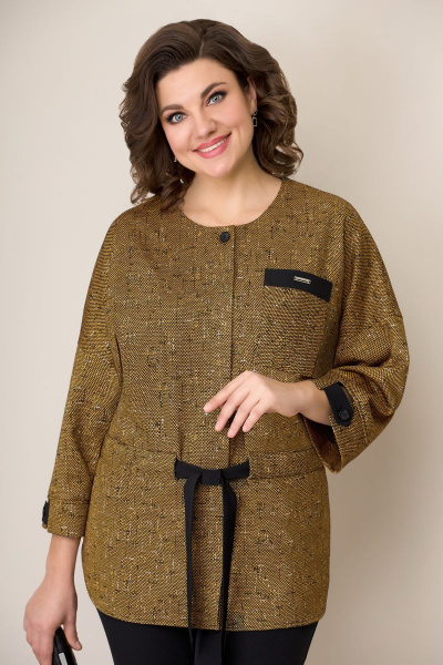 Брюки, жакет VOLNA 1258 горчично-черный - фото 2