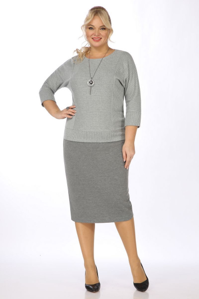 Блуза и юбка из трикотажа с молнией и разрезом Matini 1.1371/1 ментол - фото 4