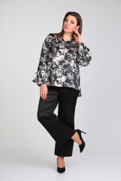 Блуза с V-образным вырезом и удлиненные брюки VIA-Mod 533 - фото 1