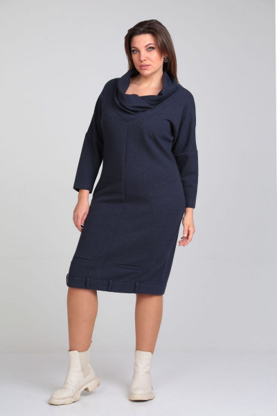 Молодежное трикотажное платье с карманами и шлицей VIA-Mod 537 - фото 3