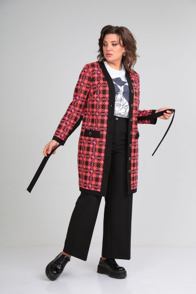 Платье-кардиган из трикотажа с пуговицами и вырезом VIA-Mod 539 - фото 4