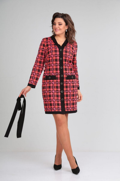 Платье-кардиган из трикотажа с пуговицами и вырезом VIA-Mod 539 - фото 3