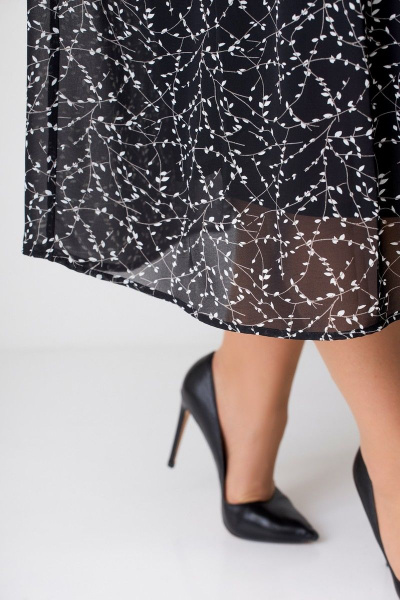 Платье из трикотажа и шифона с декоративным напуском и рукавом ¾ Swallow 639 - фото 12