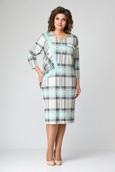 Платье Мишель стиль 1096 мятно-серый - фото 5