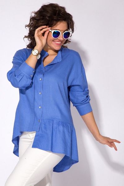 Брюки, рубашка INPOINT. 103-Бр-П индиго+молочный - фото 4