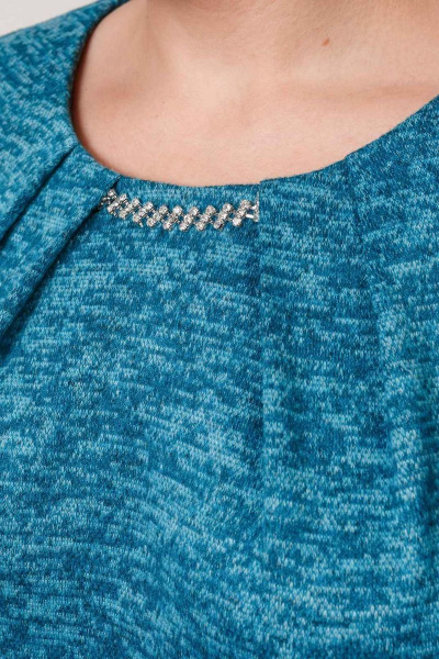 Платье из трикотажа бирюзового цвета на каждый день OLANTIZ 20С003 - фото 4