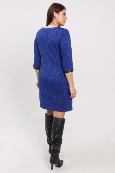 Платье в стиле на каждый день из трикотажа синего цвета OLANTIZ 22С064 - фото 2