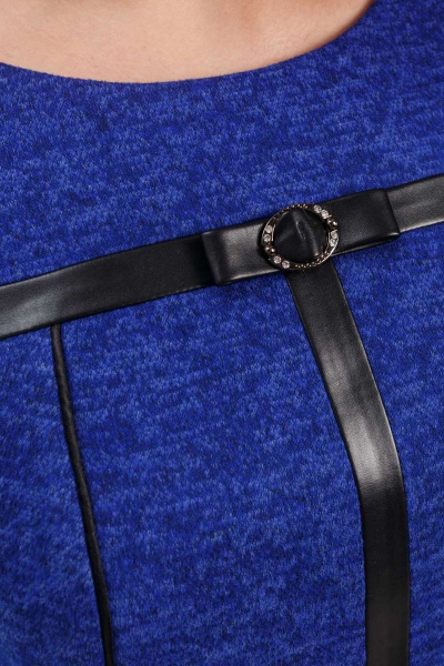 Платье в стиле на каждый день из трикотажа синего цвета OLANTIZ 22С064 - фото 3