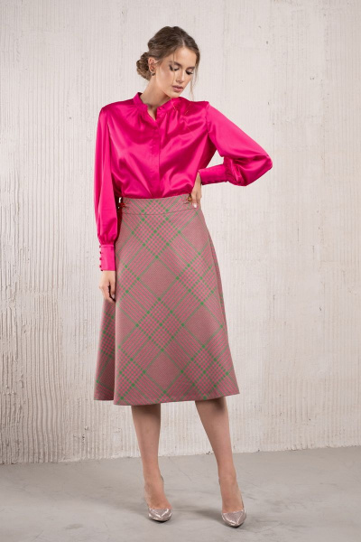 Блуза атласная свободного кроя с пуговицами спереди Avanti С-104-1 - фото 6