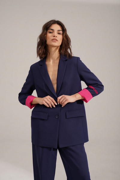 Брюки, жакет RINKA 1110 синий-фуксия - фото 14