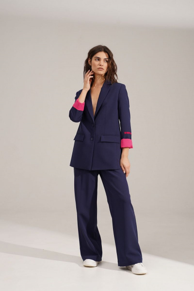 Брюки, жакет RINKA 1110 синий-фуксия - фото 8