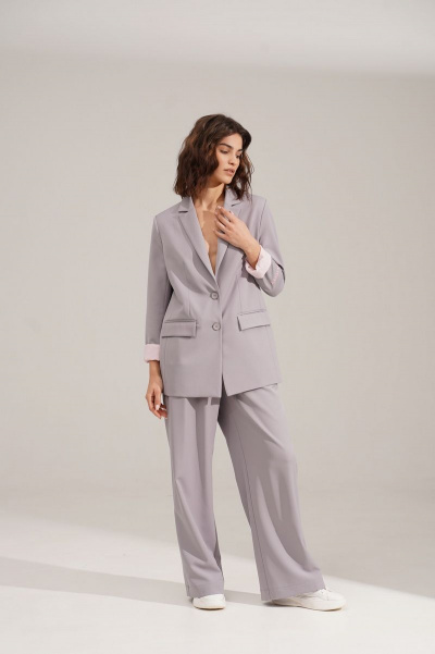 Брюки, жакет RINKA 1110/2 серый-розовый - фото 11
