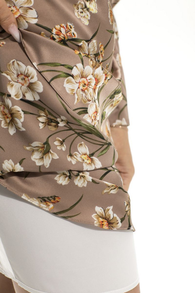 Платье нарядное из текстиля с молнией и воротником-стойкой Golden Valley 4778 коричневый - фото 6