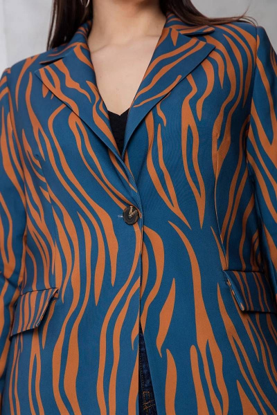 Жакет Daloria 7053 синий-коричневый - фото 6