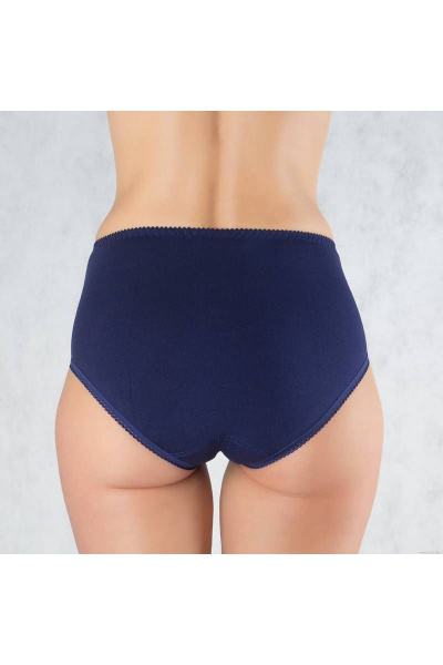 Трусы с отделкой из неэластичного кружева из хлопка Verally 1084-1 темно-синий - фото 2