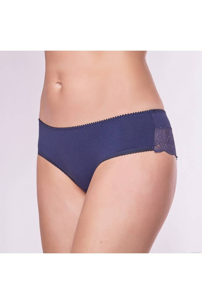 Трусы из хлопкового трикотажа с кружевом Verally 190-3 темно-синий - фото 3