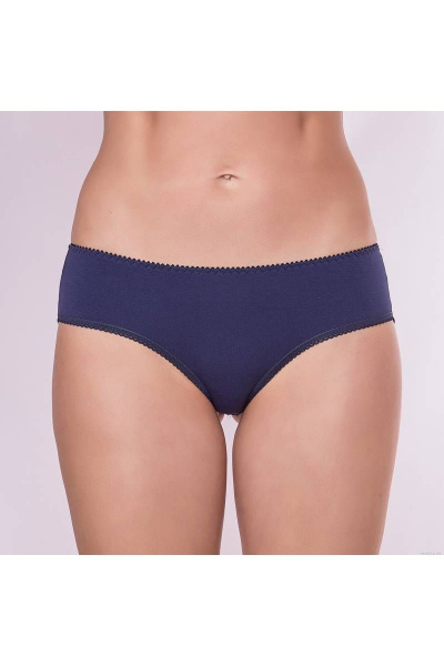 Трусы из хлопкового трикотажа с кружевом Verally 190-3 темно-синий - фото 1