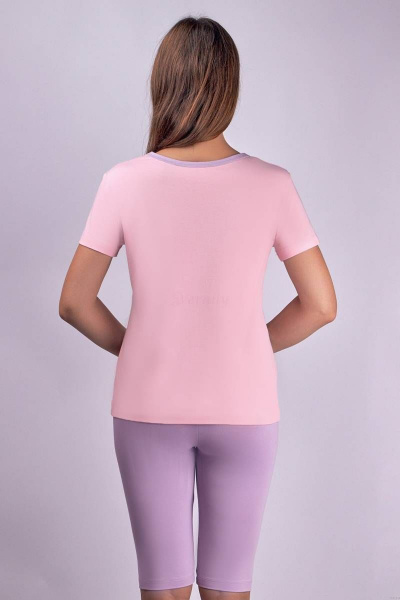 Пижамный комплект капри и майки из хлопка и лайкры Verally 395-2 париж - фото 2